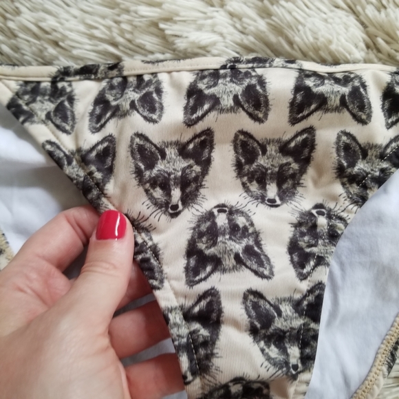 Mulberry Fox print string bikini 6 US - Picture 2 of 6